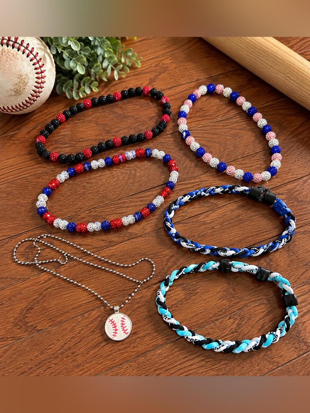 ⚾️ Baseball Necklace Bundle | 5-Piece Sports Jewelry Set | Game Day